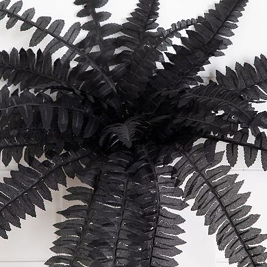 Nearly Natural 19-Inch Black Artificial Boston Fern 6-Piece Set