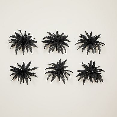 Nearly Natural 19-Inch Black Artificial Boston Fern 6-Piece Set