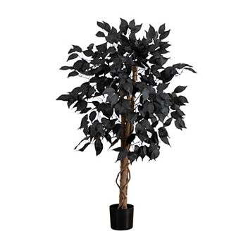 Nearly Natural 3-ft. Artificial Black Ficus Tree with Natural Trunk