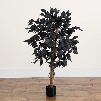 Nearly Natural 3-ft. Artificial Black Ficus Tree with Natural Trunk