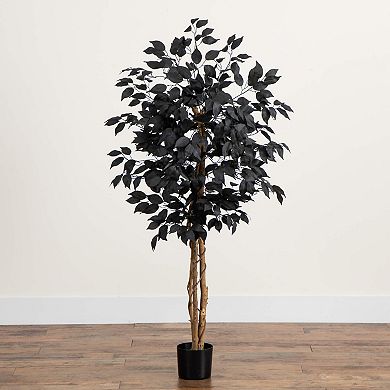 Nearly Natural 3-ft. Artificial Ficus Tree with Natural Trunk