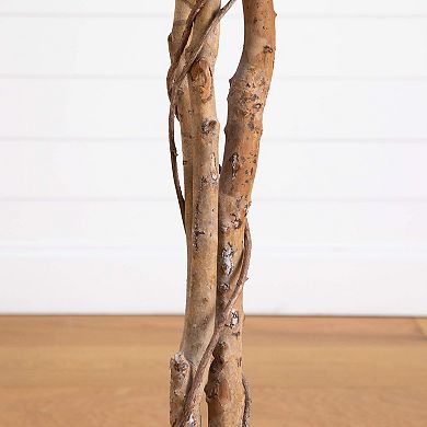 Nearly Natural 4-ft. Artificial Black Ficus Tree with Natural Trunk