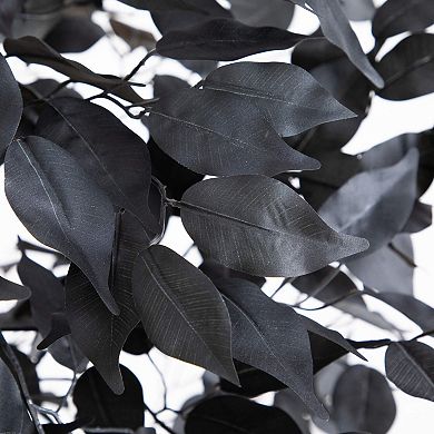 Nearly Natural 4-ft. Artificial Black Ficus Tree with Natural Trunk