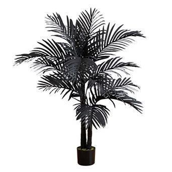 Nearly Natural 3-ft. Artificial Halloween Black Golden Cane Tree