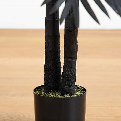 Nearly Natural 3-ft. Artificial Halloween Black Golden Cane Tree