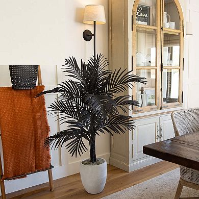 Nearly Natural 3-ft. Artificial Halloween Black Golden Cane Tree