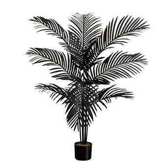 Nearly Natural 6-ft. Artificial Black Golden Cane Tree