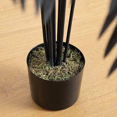 Nearly Natural 6-ft. Artificial Black Golden Cane Tree