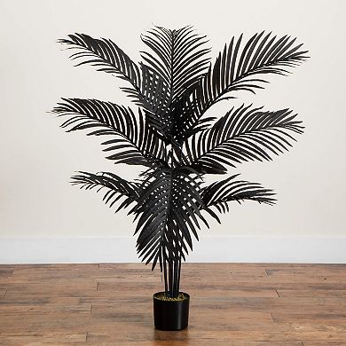 Nearly Natural 6-ft. Artificial Black Golden Cane Tree