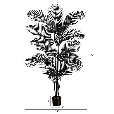 Nearly Natural 4-ft. Artificial Black Paradise Palm Tree