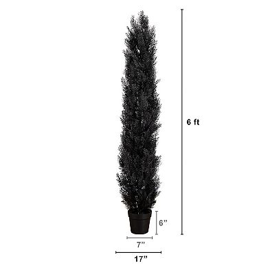 Nearly Natural 4-ft. UV Resistant Artificial Black Cedar Tree