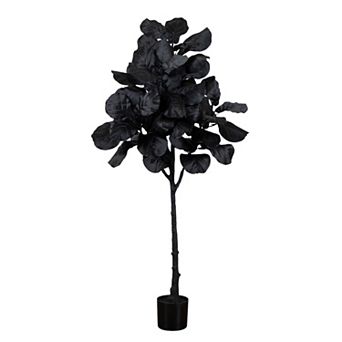 Nearly Natural 5-ft. Artificial Black Fiddle Leaf Tree