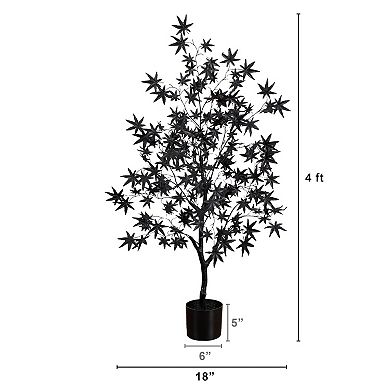Nearly Natural 4-ft. Artificial Eerie Black Maple Tree