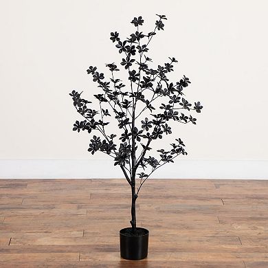 Nearly Natural 4-ft. Artificial Black Enkianthus Tree