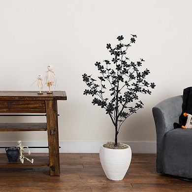 Nearly Natural 4-ft. Artificial Black Enkianthus Tree