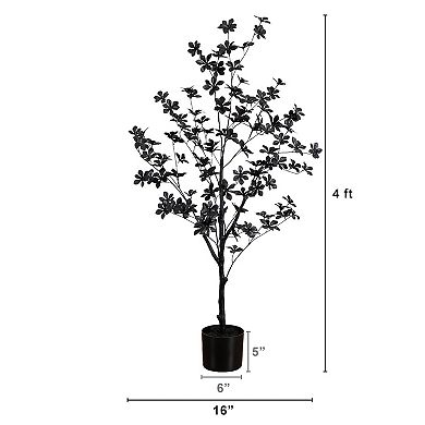 Nearly Natural 4-ft. Artificial Black Enkianthus Tree