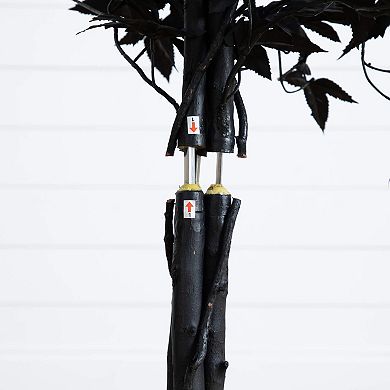 Nearly Natural 4-ft. Artificial Black Maple Tree with Natural Trunk