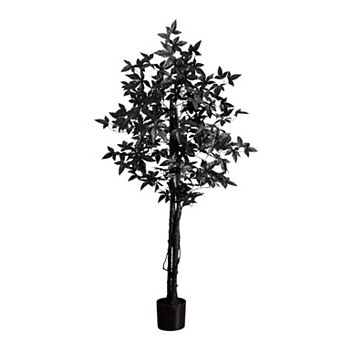 Nearly Natural 5-ft. Artificial Black Maple Tree with Natural Trunk