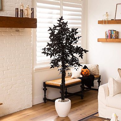 Nearly Natural 5-ft. Artificial Black Maple Tree with Natural Trunk