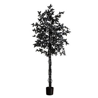 Nearly Natural 6-ft. Artificial Black Maple Tree with Natural Trunk