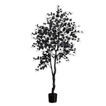 Nearly Natural 6-ft. Artificial Halloween Black Maple Tree