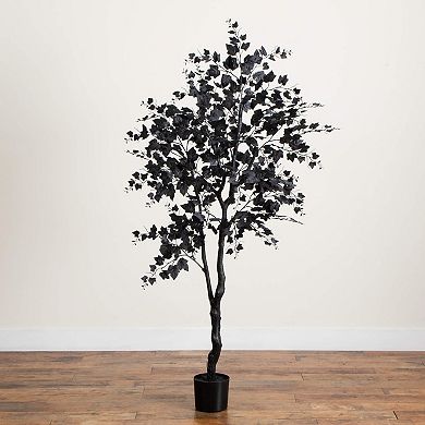 Nearly Natural 6-ft. Artificial Halloween Black Maple Tree