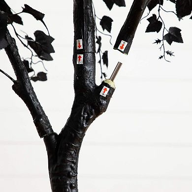 Nearly Natural 7-ft. Artificial Halloween Black Maple Tree