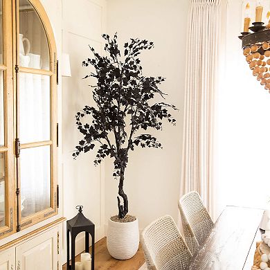 Nearly Natural 7-ft. Artificial Halloween Black Maple Tree
