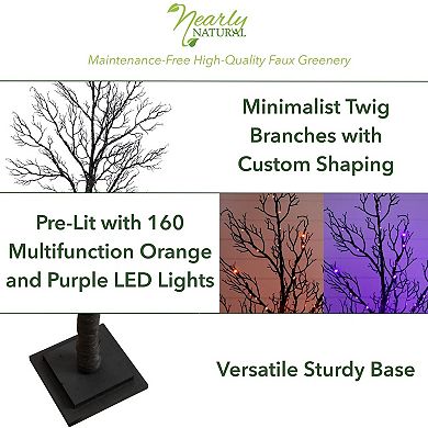 nearly natural 4-ft. Pre-Lit Artificial Twig Fall Tree with 160 LED Lights