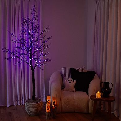 nearly natural 7-ft. Pre-Lit Artificial Halloween Twig Tree with 400 LED Lights