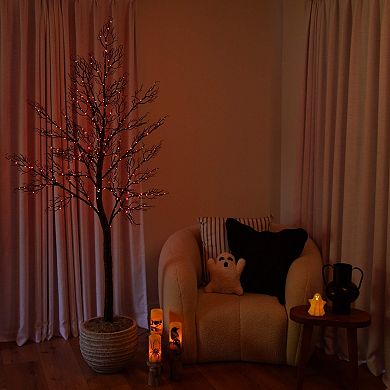 nearly natural 7-ft. Pre-Lit Artificial Halloween Twig Tree with 400 LED Lights