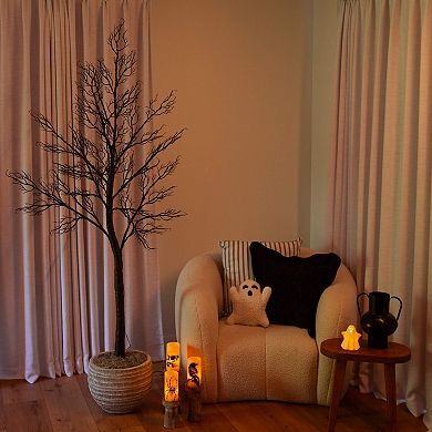 nearly natural 7-ft. Pre-Lit Artificial Halloween Twig Tree with 400 LED Lights