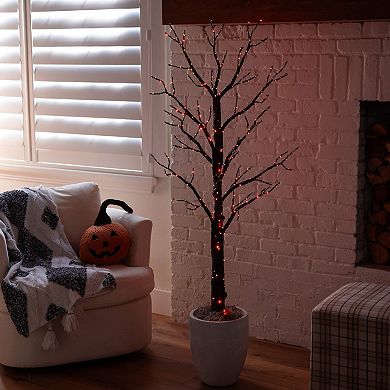 nearly natural 5-ft. Pre-Lit Artificial Halloween Twig Tree with LED Lights