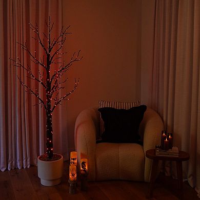nearly natural 6-ft. Pre-Lit Artificial Halloween Twig Tree with 360 LED Lights