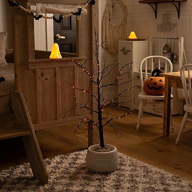 nearly natural 3-ft. Pre-Lit Artificial Black Twig Tree with 80 LED Lights