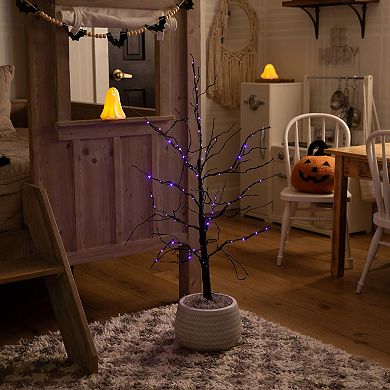 nearly natural 3-ft. Pre-Lit Artificial Black Twig Tree with 80 LED Lights