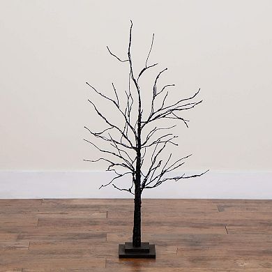 nearly natural 3-ft. Pre-Lit Artificial Black Twig Tree with 80 LED Lights