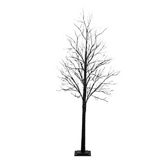 nearly natural 7-ft. Pre-Lit Artificial Halloween Black Twig Tree with 390 LED Lights