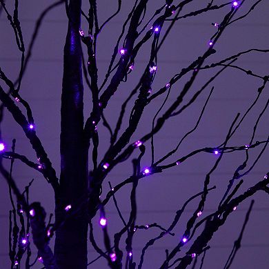 nearly natural 7-ft. Pre-Lit Artificial Halloween Black Twig Tree with 390 LED Lights