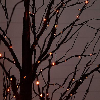 nearly natural 7-ft. Pre-Lit Artificial Halloween Black Twig Tree with 390 LED Lights