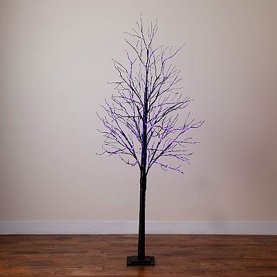 nearly natural 7-ft. Pre-Lit Artificial Halloween Black Twig Tree with 390 LED Lights