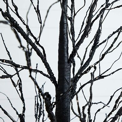 nearly natural 7-ft. Pre-Lit Artificial Halloween Black Twig Tree with 390 LED Lights