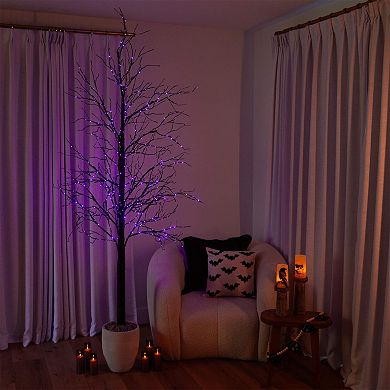 nearly natural 8-ft. Pre-Lit Artificial Black Twig Tree with 510 LED Lights