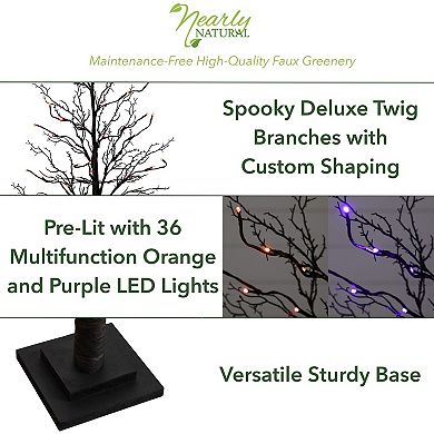 nearly natural 3-ft. Pre-Lit Artificial Black Twig Tree with 36 LED Lights