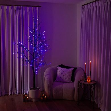 nearly natural 7-ft. Pre-Lit Artificial Black Twig Tree with 180 LED Lights