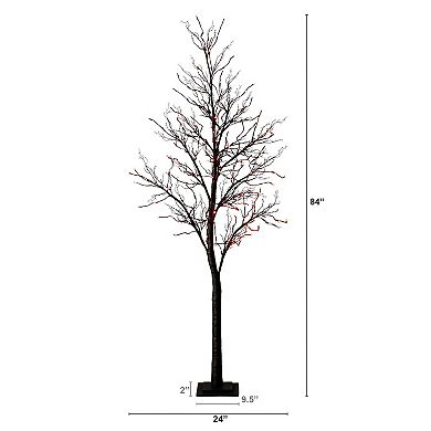 nearly natural 7-ft. Pre-Lit Artificial Black Twig Tree with 180 LED Lights