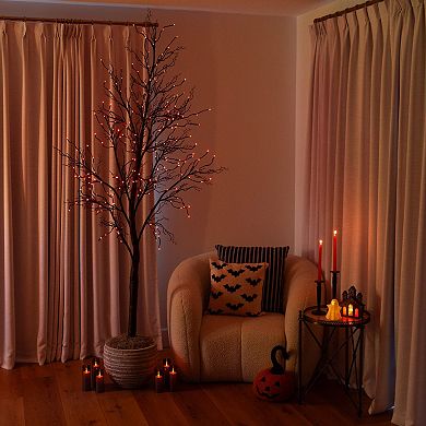 nearly natural 8-ft. Pre-Lit Artificial Black Twig Tree with 216 LED Lights