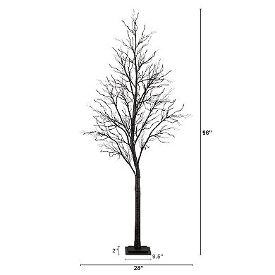 nearly natural 8-ft. Pre-Lit Artificial Black Twig Tree with 216 LED Lights