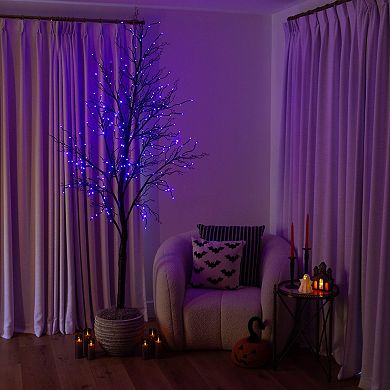 nearly natural 8-ft. Pre-Lit Artificial Black Twig Tree with 216 LED Lights