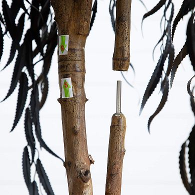 Nearly Natural 4-ft. Artificial Halloween Black Willow Tree